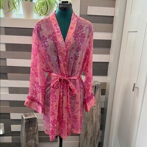 Delicates Vibrant Pink Floral Robe